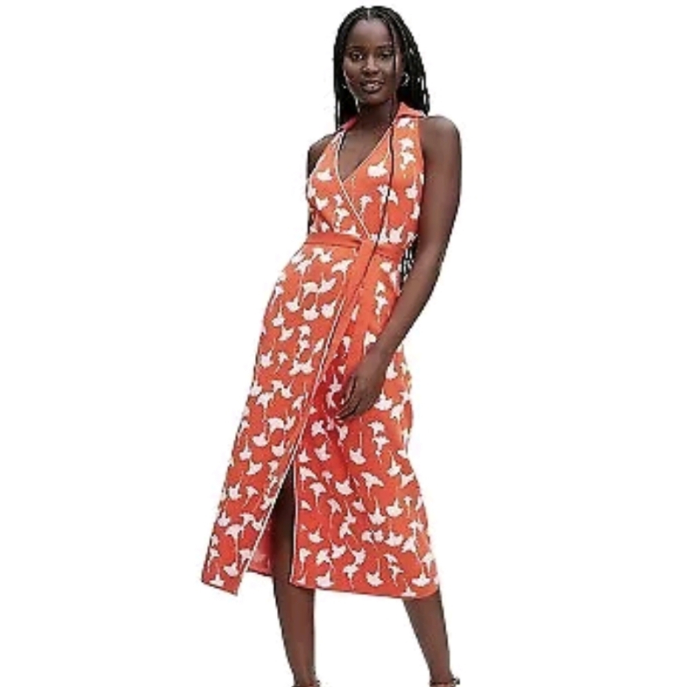Women's Diane Von Furstenberg orange dress small nwt